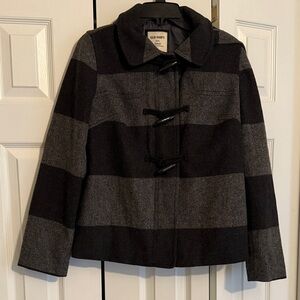 Old Navy Women's Wool Dark Striped Pea Coat